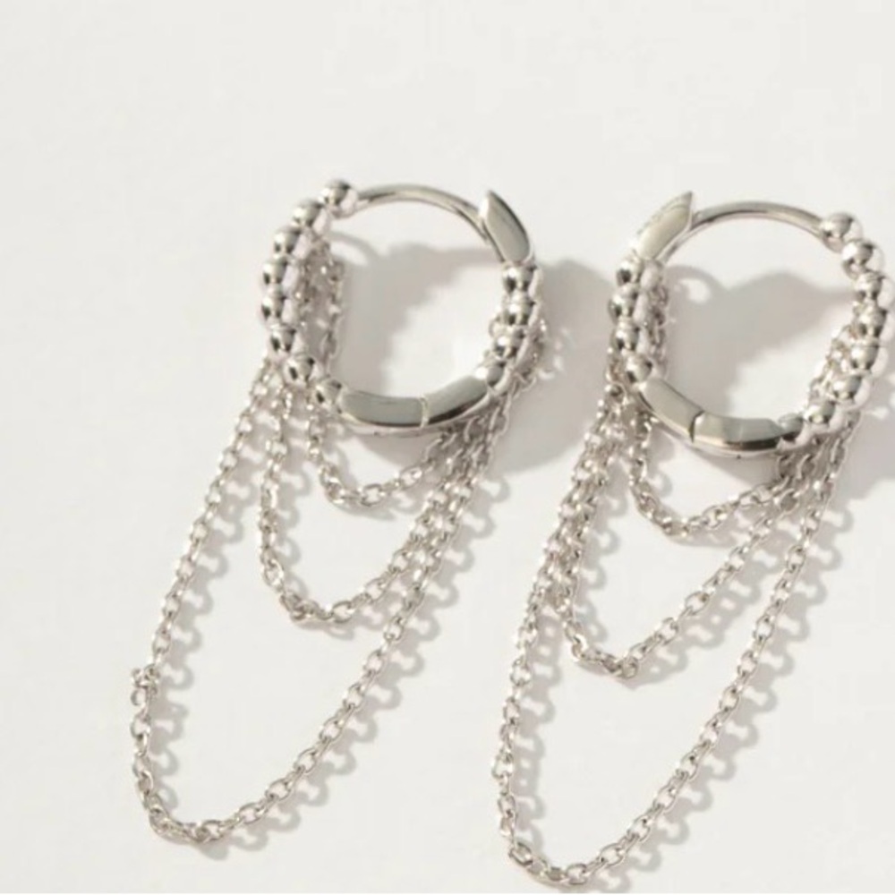 New! Uncommon James Silver Chain Drape Earrings